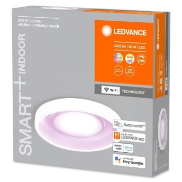 Ledvance- LED RGBW Himmennettävä kattovalaisin SMART+ CLARIA LED/32W/230V 2700-6500K Wi-Fi