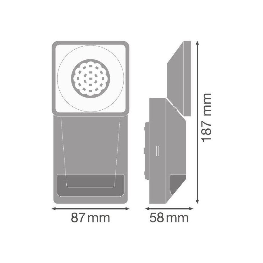 Ledvance - LED-ulkoseinävalaisin anturilla SPOT LED / 8W / 230V IP55 valkoinen