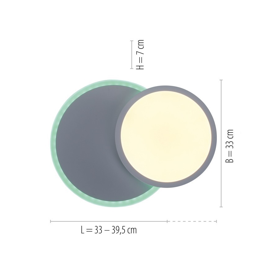 Leuchten Direkt 11662-16 - Himmennettävä LED-RGB-kattovalaisin ARENDA LED/21W/230V + kauko-ohjaus