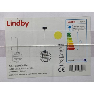 Lindby - Kattokruunu johdossa BEKIRA 1xE27/60W/230V