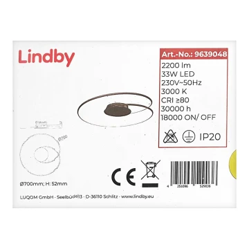 Lindby - LED Kattovalaisin JOLINE LED/33W/230V