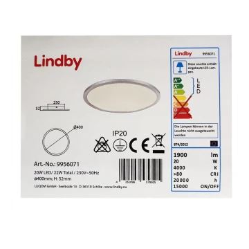 Lindby - LED-kattovalaisin LEONTA LED/20W/230V