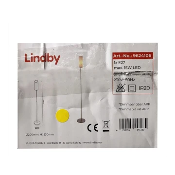 Lindby - LED RGB himmennettävä lattialamppu FELICE 1xE27/10W/230V Wi-Fi