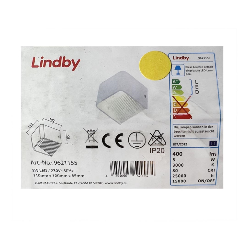 Lindby - LED Seinävalo LONISA LED/5W/230V