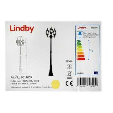 Lindby - Ulkovalaisin 3xE27/100W/230V IP44