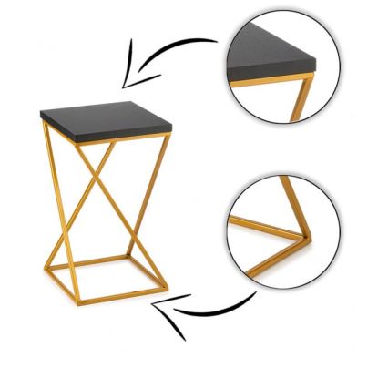 Kukkasteline LOFT 40x24 cm kulta/musta