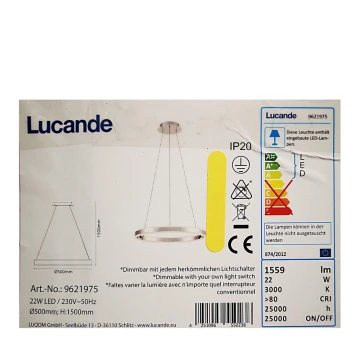 Lucande - Himmennettävä LED-kattokruunu johdossa LYANI LED/20,5W/230V