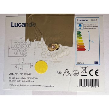 Lucande - Seinävalo ALEXARU 1xE27/60W/230V