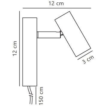 Nordlux - Himmennettävä LED-seinävalaisin OMARI LED/3,2W/230V musta