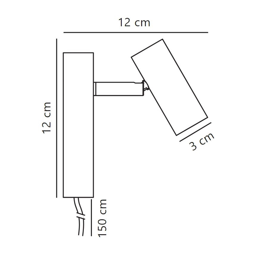 Nordlux - Himmennettävä LED-seinävalaisin OMARI LED/3,2W/230V musta