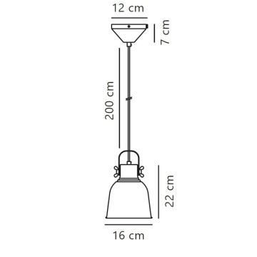 Nordlux - Kattokruunu johdossa ADRIAN 1xE27/25W/230V halkaisija 16 cm antrasiitti