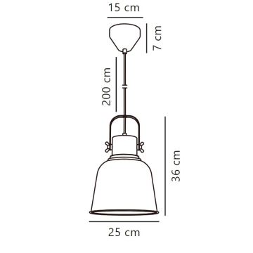 Nordlux - Kattokruunu johdossa ADRIAN 1xE27/40W/230V halkaisija 25 cm antrasiitti