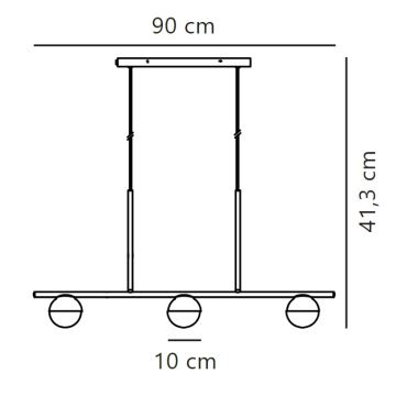 Nordlux - Kattokruunu johdossa CONTINA 3xG9/5W/230V messinki