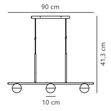 Nordlux - Kattokruunu johdossa CONTINA 3xG9/5W/230V musta