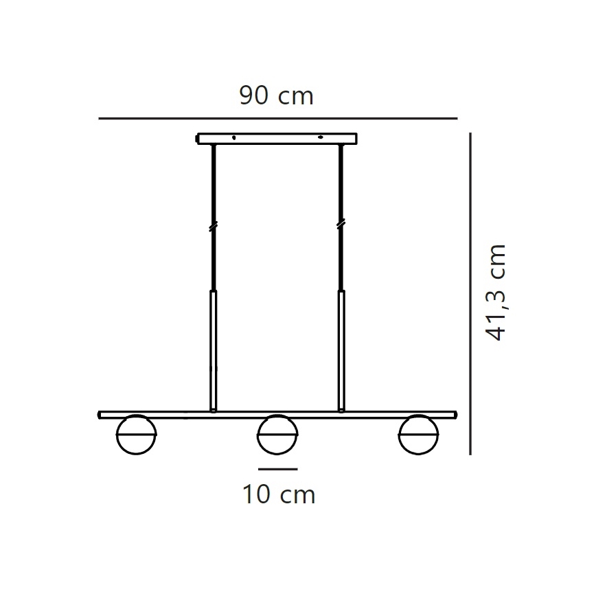 Nordlux - Kattokruunu johdossa CONTINA 3xG9/5W/230V musta