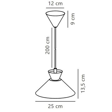 Nordlux - Kattokruunu johdossa DIAL 1xE27/40W/230V halkaisija 25 cm keltainen