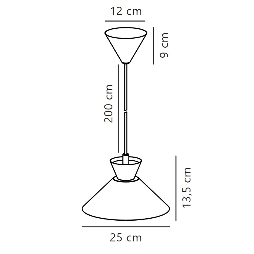 Nordlux - Kattokruunu johdossa DIAL 1xE27/40W/230V halkaisija 25 cm keltainen