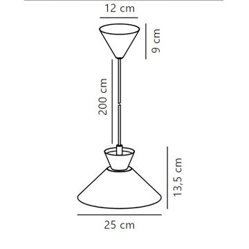 Nordlux - Kattokruunu johdossa DIAL 1xE27/40W/230V halkaisija 25 cm valkoinen