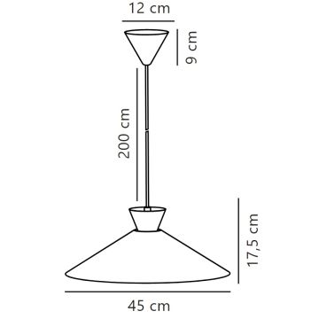 Nordlux - Kattokruunu johdossa DIAL 1xE27/40W/230V halkaisija 45 cm harmaa