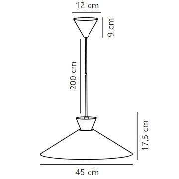 Nordlux - Kattokruunu johdossa DIAL 1xE27/40W/230V halkaisija 45 cm keltainen