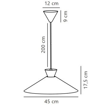 Nordlux - Kattokruunu johdossa DIAL 1xE27/40W/230V halkaisija 45 cm musta