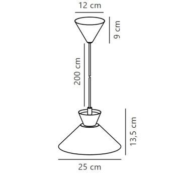 Nordlux - Kattokruunu johdossa DIAL 1xE27/40W/230V halkaisija 25 cm harmaa