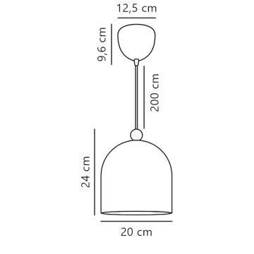 Nordlux - Kattokruunu johdossa GASTON 1xE27/40W/230V sininen/valkoinen