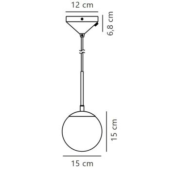 Nordlux - Kattokruunu johdossa GRANT 1xE14/15W/230V halkaisija 15 cm