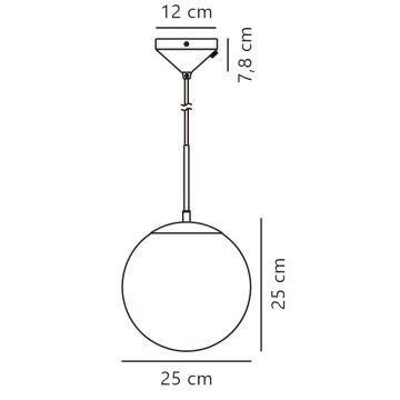 Nordlux - Kattokruunu johdossa GRANT 1xE14/25W/230V halkaisija 25 cm