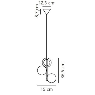 Nordlux - Kattokruunu johdossa LILLY 3xE14/40W/230V musta