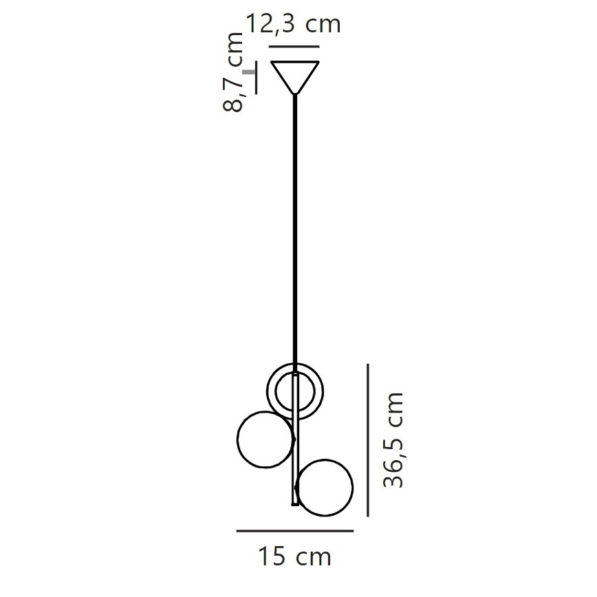 Nordlux - Kattokruunu johdossa LILLY 3xE14/40W/230V musta