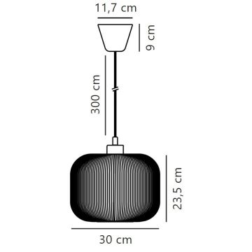 Nordlux - Kattokruunu johdossa MILFORD 1xE27/40W/230V halkaisija 30 cm