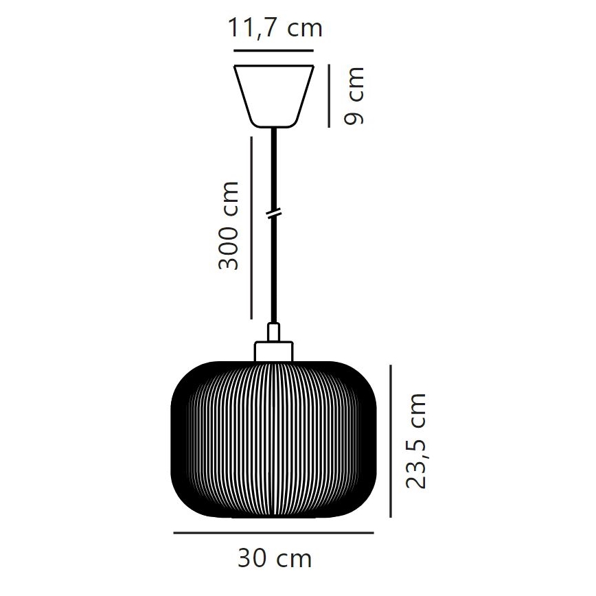 Nordlux - Kattokruunu johdossa MILFORD 1xE27/40W/230V halkaisija 30 cm