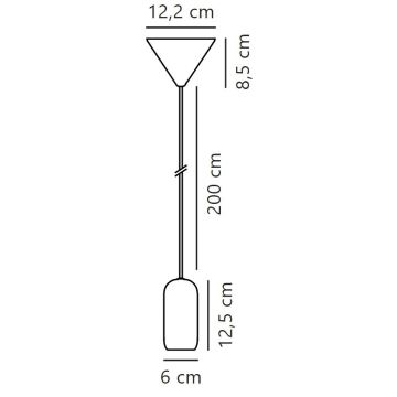 Nordlux - Kattokruunu johdossa NOTTI 1xE27/40W/230V musta