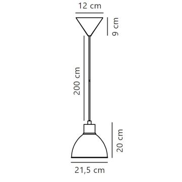 Nordlux - Kattokruunu johdossa POP 1xE27/40W/230V antrasiitti