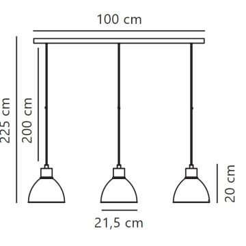 Nordlux - Kattokruunu johdossa POP 3xE27/40W/230V musta/kulta