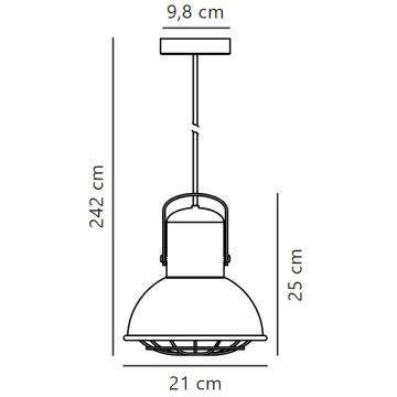 Nordlux - Kattokruunu johdossa PORTER 1xE27/60W/230V