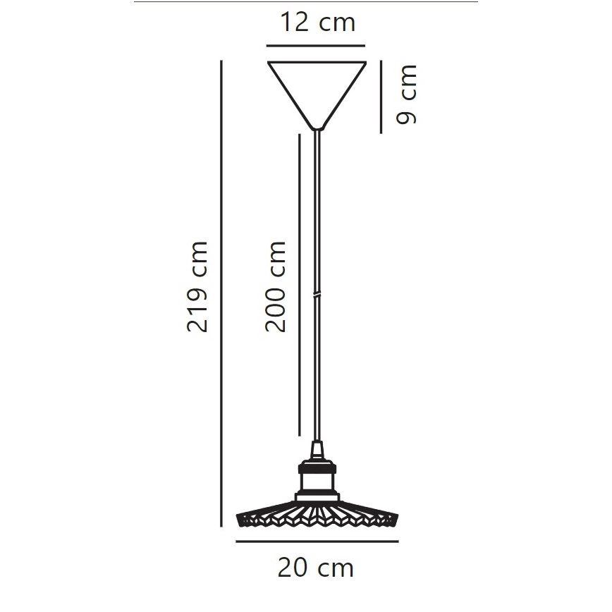 Nordlux - Kattokruunu johdossa TORINA 1xE27/40W/230V halkaisija 20 cm