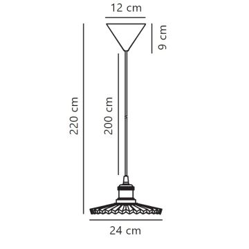 Nordlux - Kattokruunu johdossa TORINA 1xE27/40W/230V halkaisija 24 cm