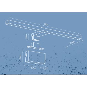 Nordlux - Kylpyhuoneen LED-peilivalo MARLEE LED/8,9W/230V IP44 4000K 50 cm musta