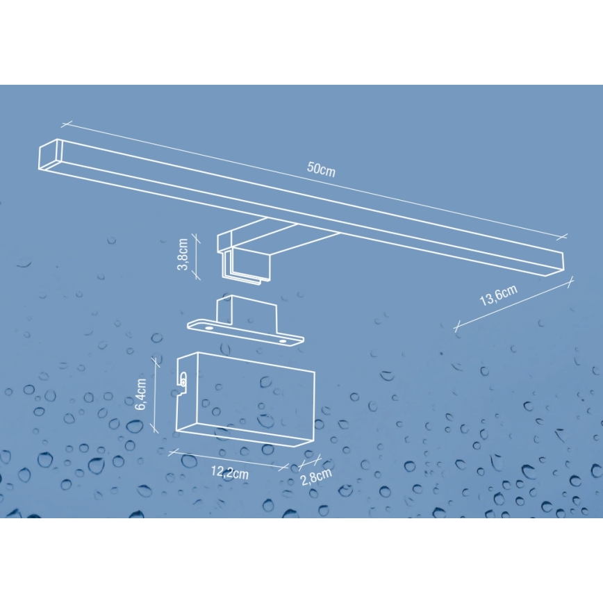 Nordlux - Kylpyhuoneen LED-peilivalo MARLEE LED/8,9W/230V IP44 4000K 50 cm musta