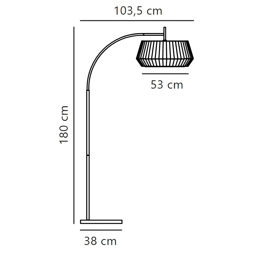 Nordlux - Lattialamppu DICTE 1xE27/60W/230V musta/beige