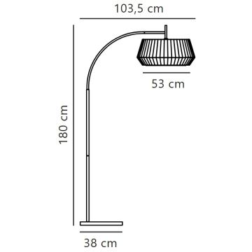 Nordlux - Lattialamppu DICTE 1xE27/60W/230V musta/valkoinen