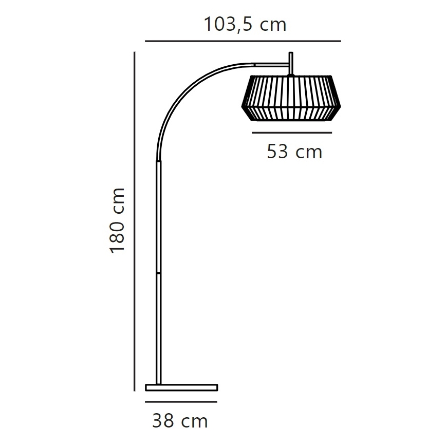 Nordlux - Lattialamppu DICTE 1xE27/60W/230V musta/valkoinen