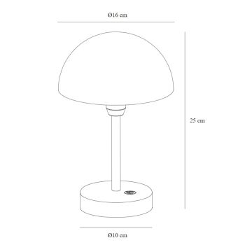 Nordlux - LED Himmennettävä rechargeable ulko pöytävalaisin ELLEN LED/2,8W/3,7V IP44 musta