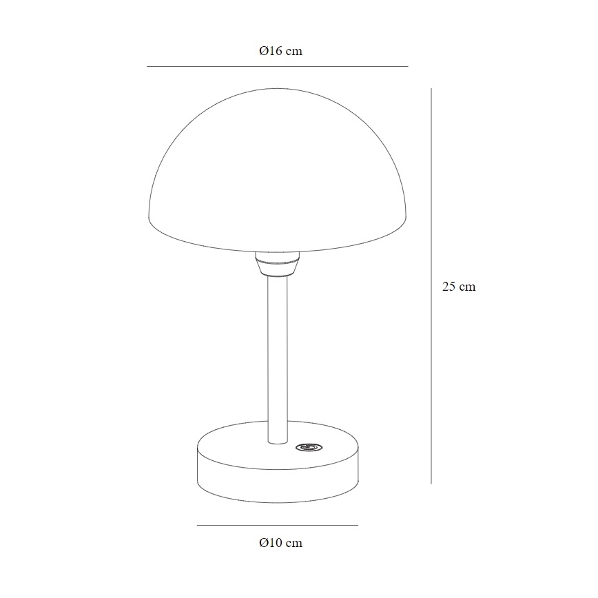 Nordlux - LED Himmennettävä rechargeable ulko pöytävalaisin ELLEN LED/2,8W/3,7V IP44 musta