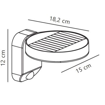 Nordlux - LED-seinäaurinkovalaisin anturilla RICA LED/5W/3,7V IP44 pyöreä