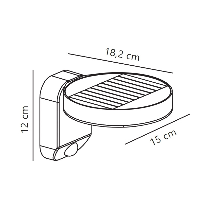 Nordlux - LED-seinäaurinkovalaisin anturilla RICA LED/5W/3,7V IP44 pyöreä