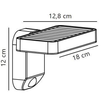 Nordlux - LED-seinäaurinkovalaisin anturilla RICA LED/5W/3,7V IP44 kulmikas