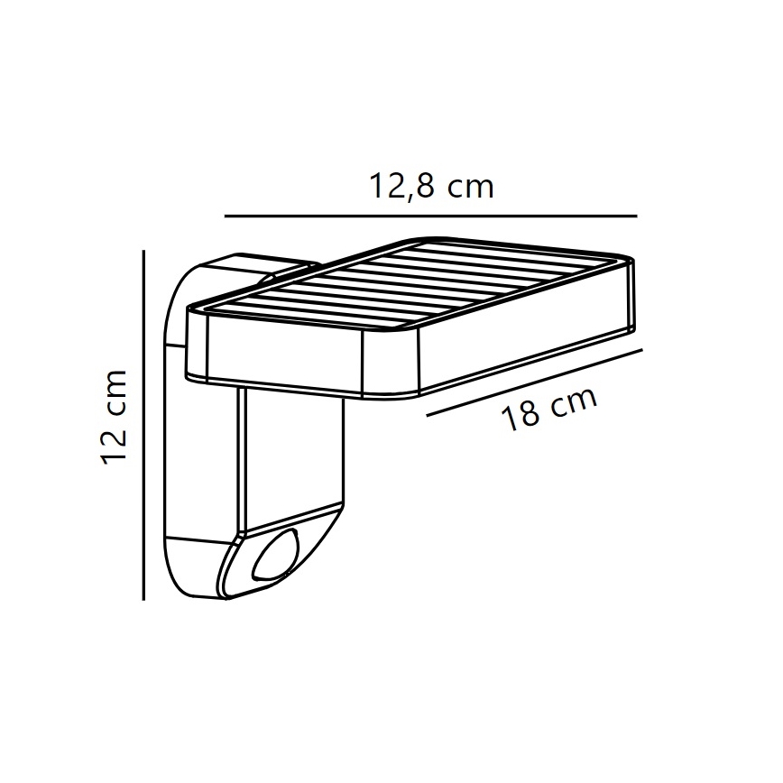 Nordlux - LED-seinäaurinkovalaisin anturilla RICA LED/5W/3,7V IP44 kulmikas